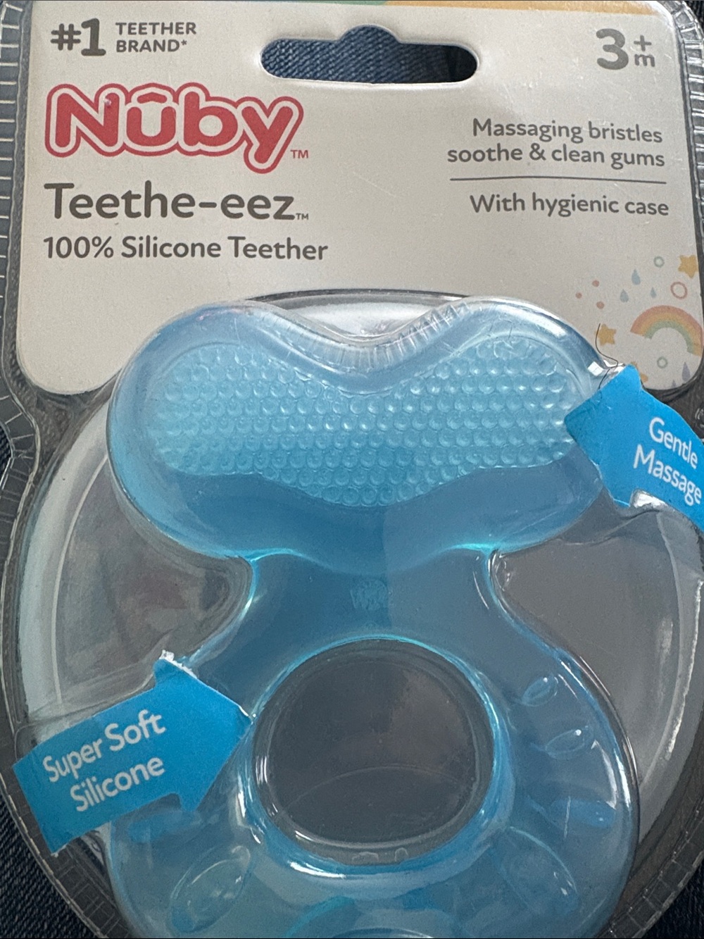 Nuby Teethe-eez 100% Silicone Teether Bibs - Blue